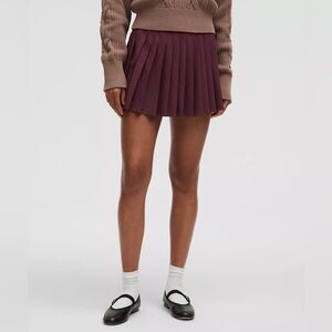 Lululemon High-Rise Pleated Tennis Skirt in Garnet